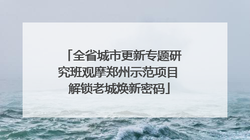 全省城市更新专题研究班观摩郑州示范项目 解锁老城焕新密码